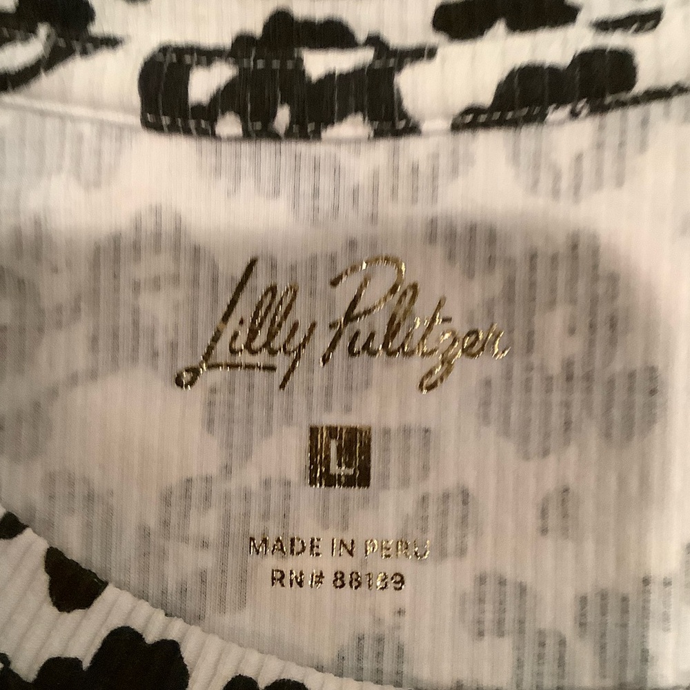 Lilly Pulitzer Monochrome Leopard Long Sleeve Top - Picture 2 of 5